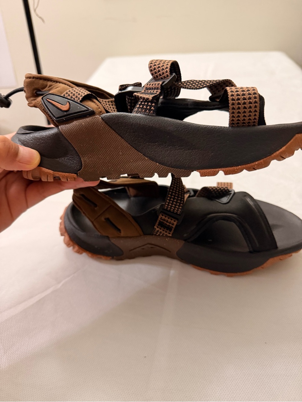Nike Kids Black and Brown Sport Sandals